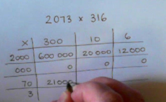 A video on grid method multiplication